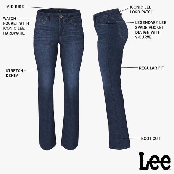 Lee Women's Legendary Mid Rise Bootcut Jean Heritage Fade Wash Size 14 NEW NWT - Picture 11 of 13